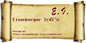 Eisenberger Irén névjegykártya